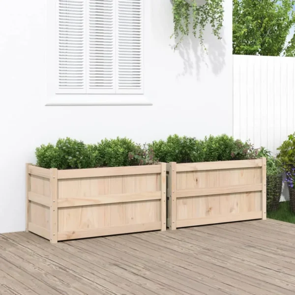 vidaXL Garden Planters 2 pcs Solid Wood Pine