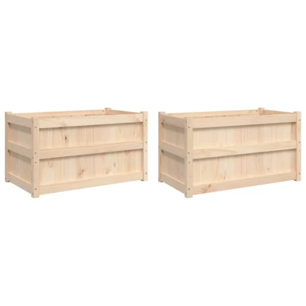 vidaXL Garden Planters 2 pcs Solid Wood Pine - Image 2