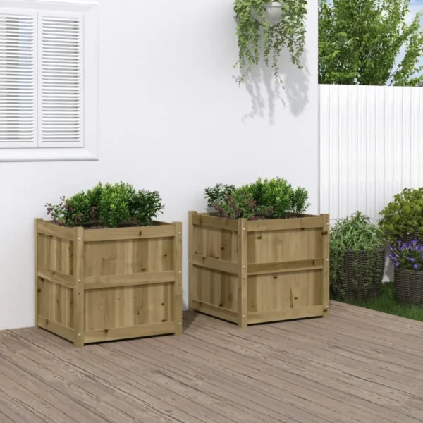 vidaXL Garden Planters 2 pcs Impregnated Wood Pine