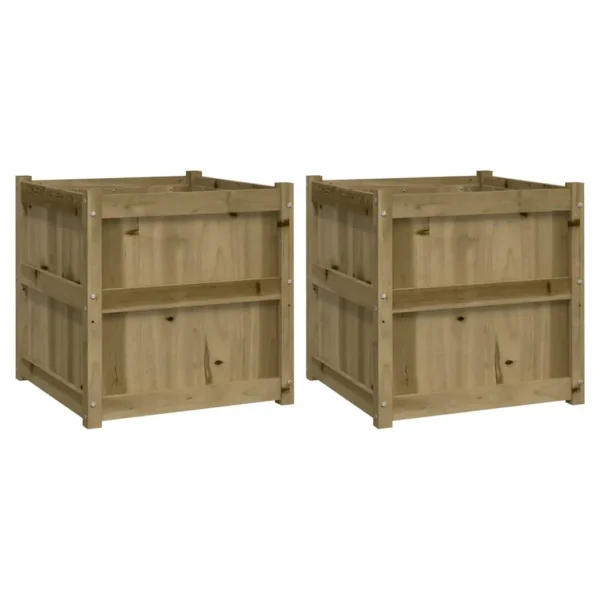 vidaXL Garden Planters 2 pcs Impregnated Wood Pine - Image 2