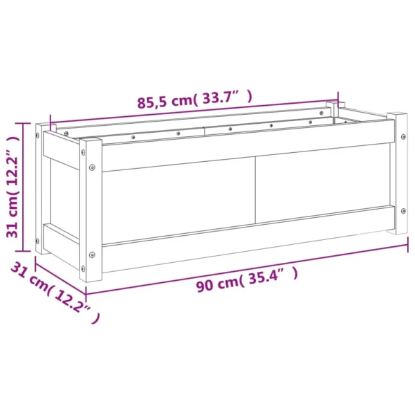 vidaXL Garden Planters 2 pcs Solid Wood Douglas - Image 12