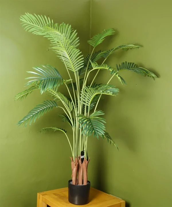 150cm Artificial Areca Palm Tree in Black Pot - Image 3