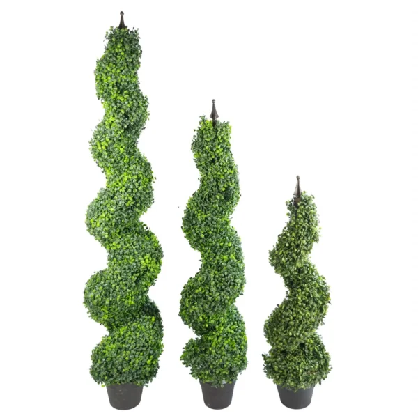 Artificial Boxwood Spiral Trees Topiary - Image 5