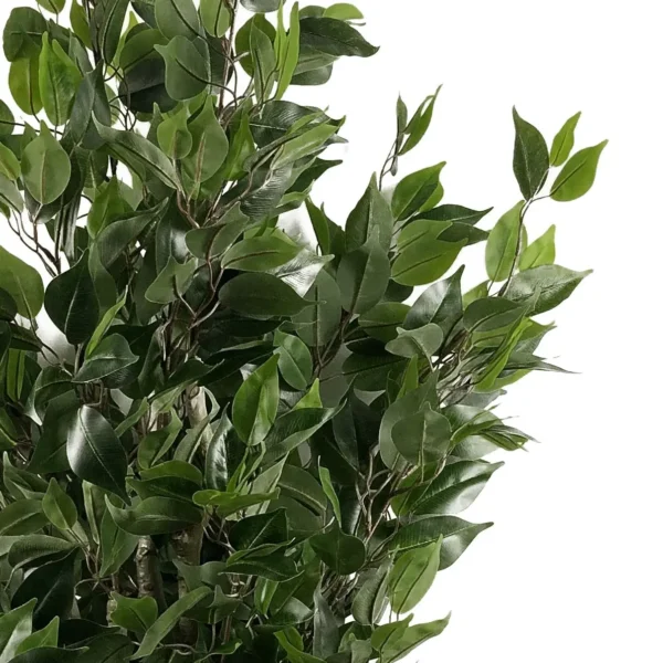 110cm Artificial Ficus Tree Plant Silver Planter - Image 3