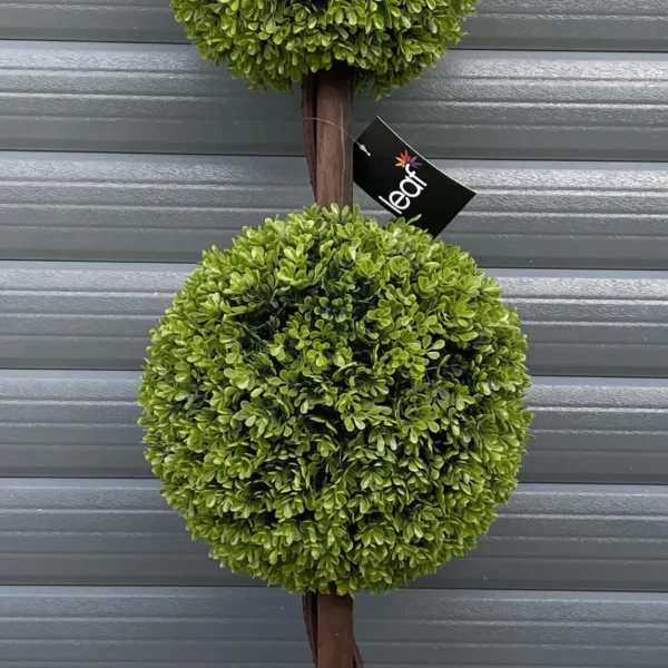 120cm Pair of Green Triple Ball Topiary Trees - Image 3