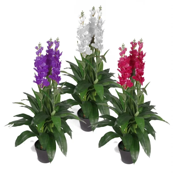 Artifical Orchid Plant 100cm Lilac 100cm Realistic Faux House Plants Flowers - Image 6