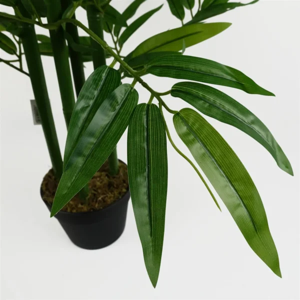 Artificial Bamboo Plants Trees Green 90cm Green Stem Silk Leaves - Image 4