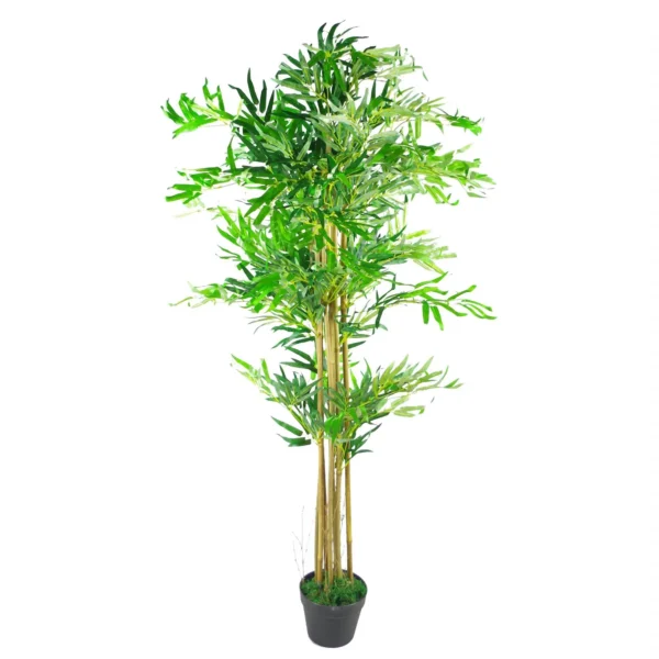 Artificial Bamboo Tree Plant Silver Planter 150cm - Image 3