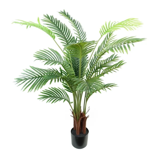 110cm Artificial Areca Palm Tree in Black Pot - Image 2