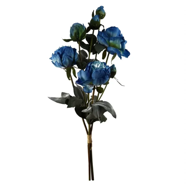 6 x Blue Peony Artificial Flower - Image 2