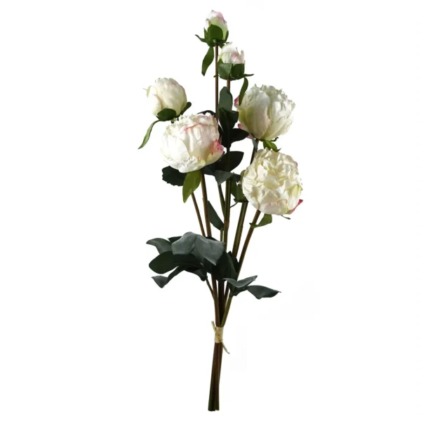 6 x Cream Peony Artificial Flower - Image 2