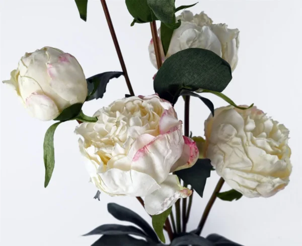 6 x Cream Peony Artificial Flower - Image 4