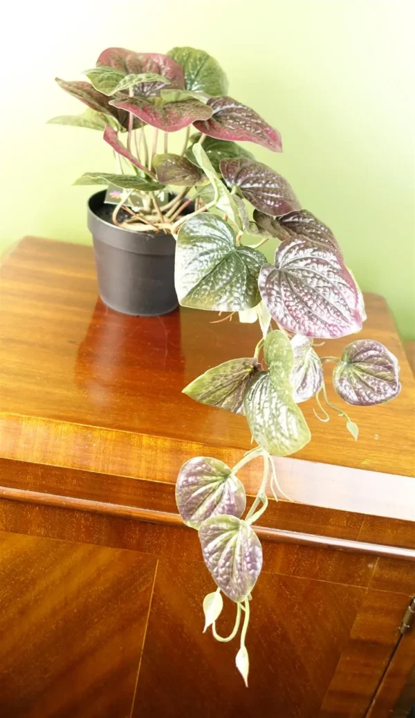 35cm Artificial Trailing Purple Pothos Plant - Image 2