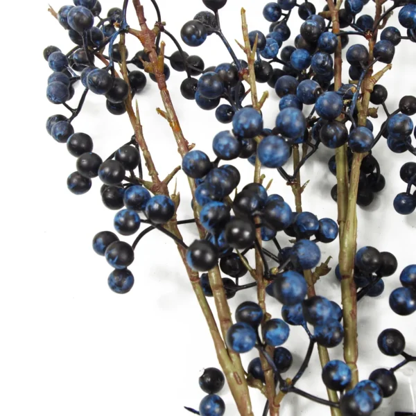 6 x Artificial Blue Christmas Festive Berry Spray 70cm - Image 3