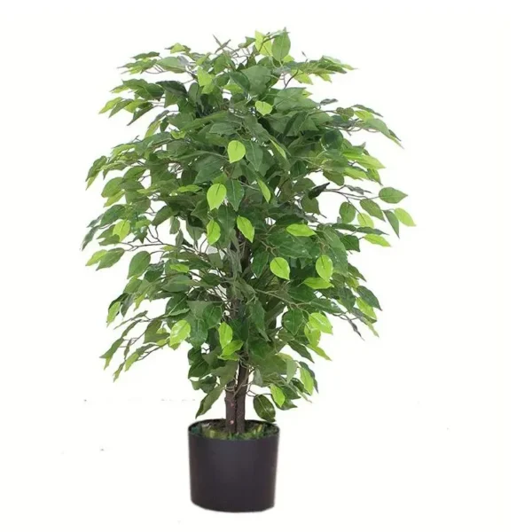 Artificial Ficus Tree Plant Green Bushy Ficus 90cm Silver Planter - Image 4