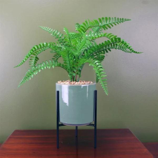 Artificial Fern Ceramic Planter & 40cm