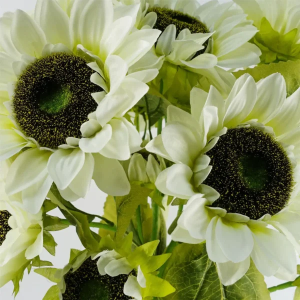 Artificial Flowers White Sunflower - 3 heads 88cm - Image 2