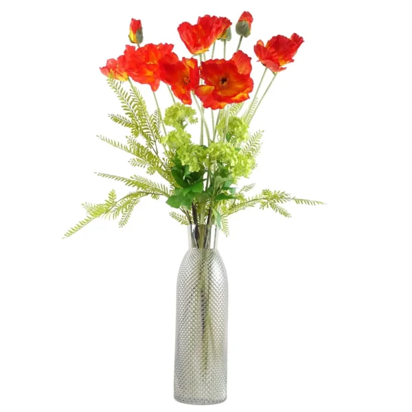 Artificial Flowers Poppy Stem - 2 Flowers 100cm - Image 3