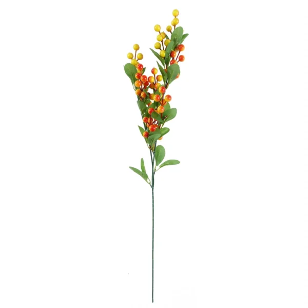 Artificial Foliage Orange Berry Spray 70cm - Image 2