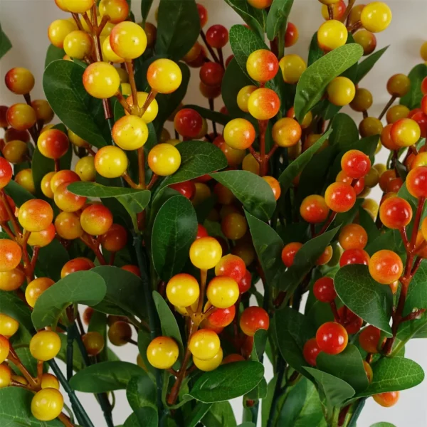 Artificial Foliage Orange Berry Spray 70cm - Image 3