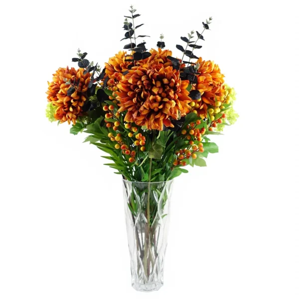 Artificial Foliage Orange Berry Spray 70cm - Image 5