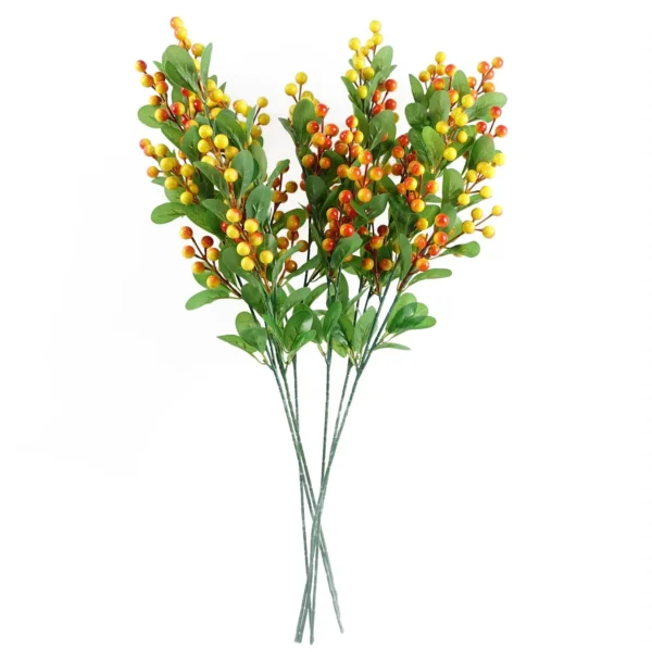 Artificial Foliage Orange Berry Spray 70cm - Image 6