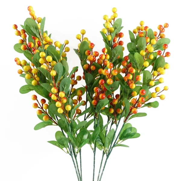 Artificial Foliage Orange Berry Spray 70cm - Image 10