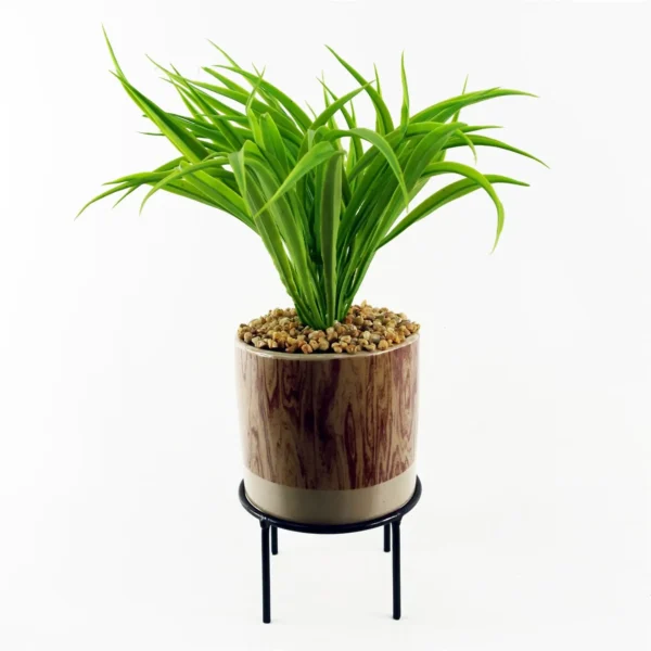 Artificial Grass Planter Ceramic & Metal