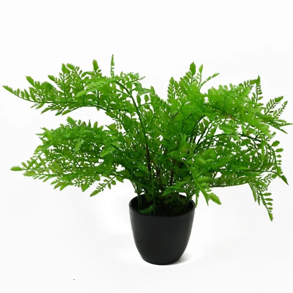 Artificial Fern Plant Realistic 30cm Woodland Fern Black Plant Pot