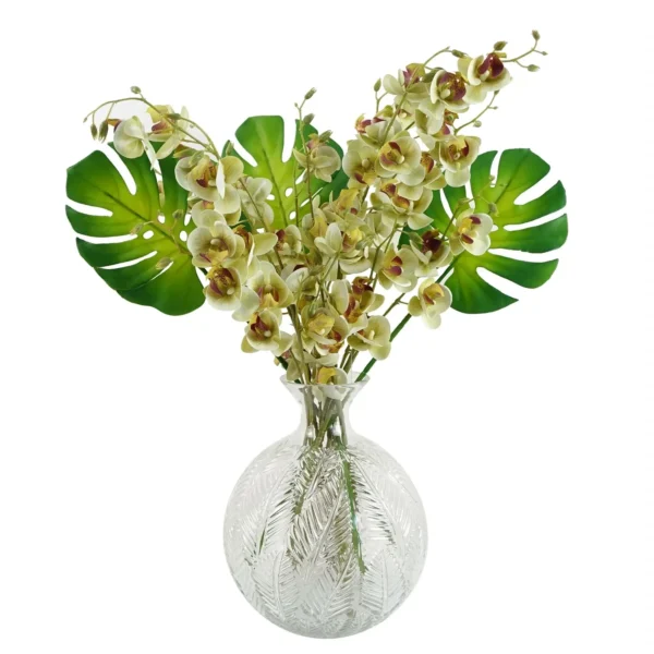 Artificial Flowers Cream Mini Orchid Stem 80cm - Image 4