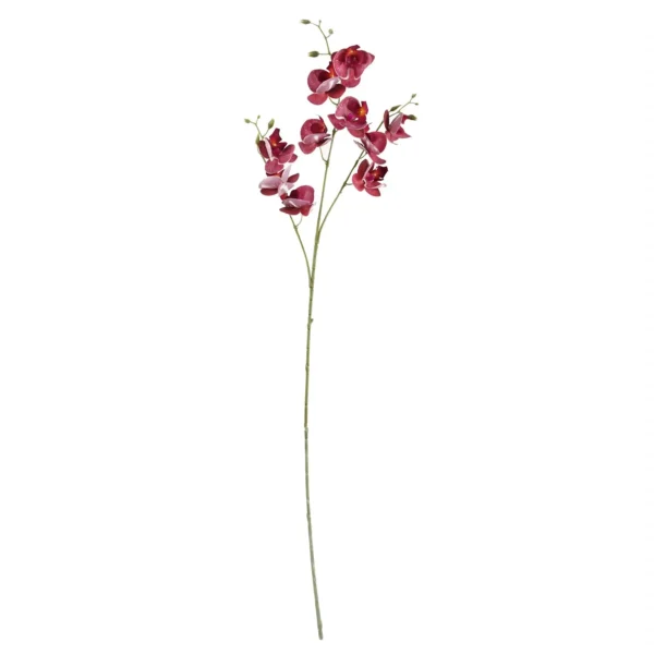 Artificial Flowers Dark Pink Mini Orchid Stem 80cm - Image 2