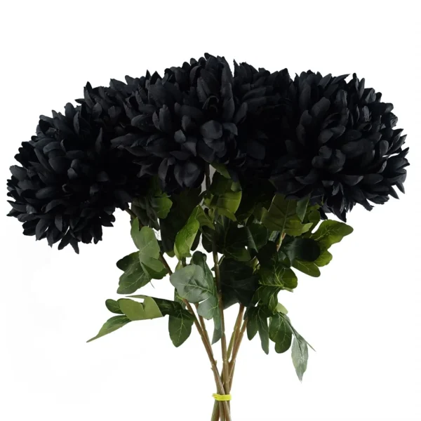 Artificial Flowers Extra Large Reflex Chrysanthemum - Black 75cm - Image 4