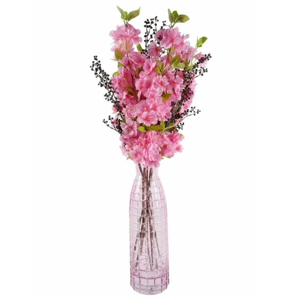 Artificial Flowers Pink Blossom Stem 100cm - Image 4