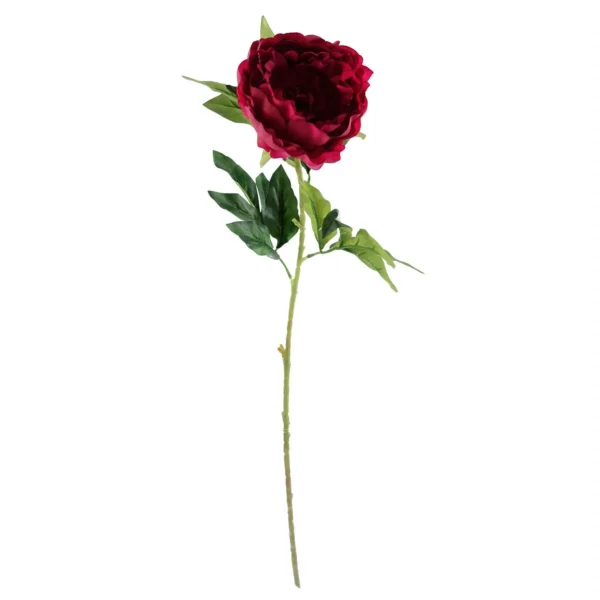 Artificial Flowers Dark Pink Peony Stem 80cm - Image 3