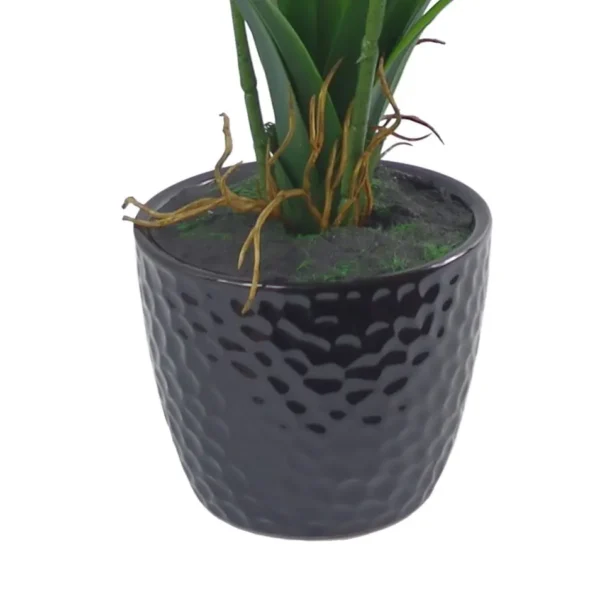 Artificial Orchid Black Ceramic Planter Dark Pink 50cm - Image 5