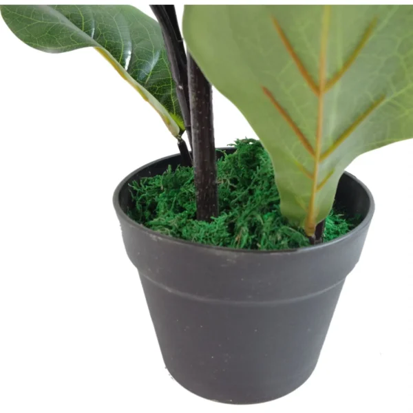 Artificial Plant Fiddle Fig Tree Plant Black Plastic Pot 90cm - Image 3