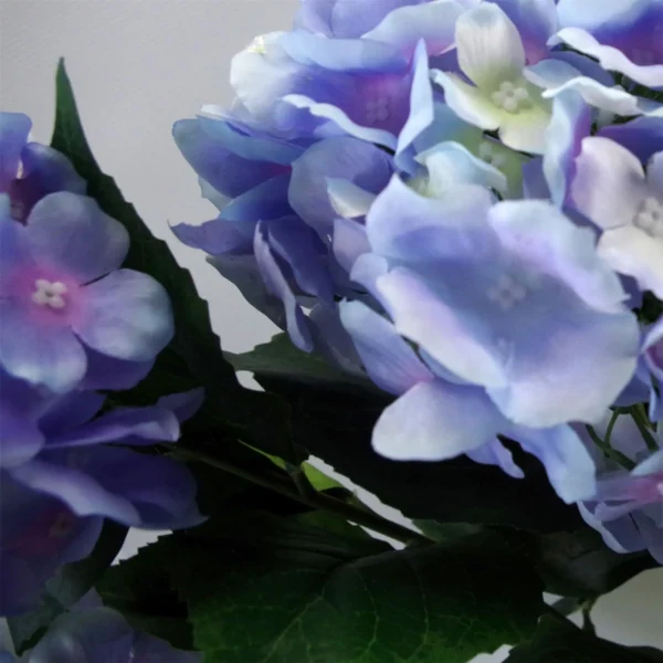 Artificial Large Hydrangea Plant Bush Blue - Image 3