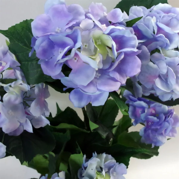 Artificial Large Hydrangea Plant Bush Blue - Image 4