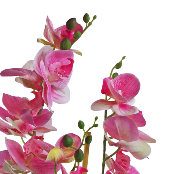 Artificial Orchid Flower Plant 70cm Pink Black Ceramic Planter - Image 3