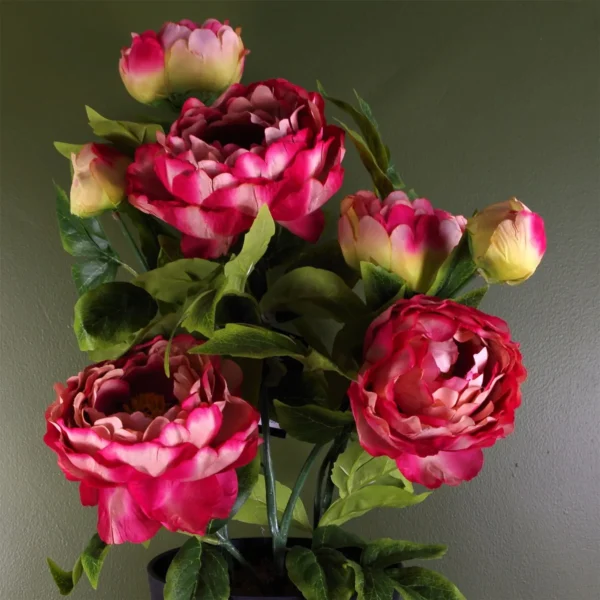 Artificial Peony Plant Pink - Image 3