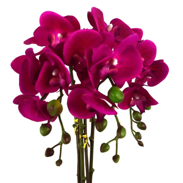 Artificial Orchid Large Dark Pink Silver 52cm - Image 2