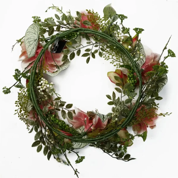 Artificial Pink Lily Wreath - Image 5