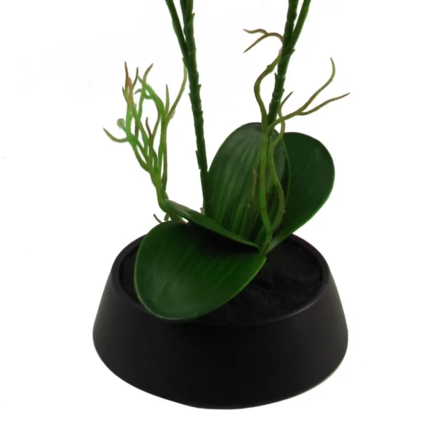 Artificial Orchid Pink Yellow Planter 43cm - Image 3