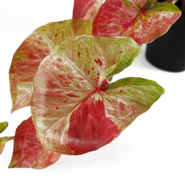 Artificial Hanging Plant Pink Splash Caladium - Image 2