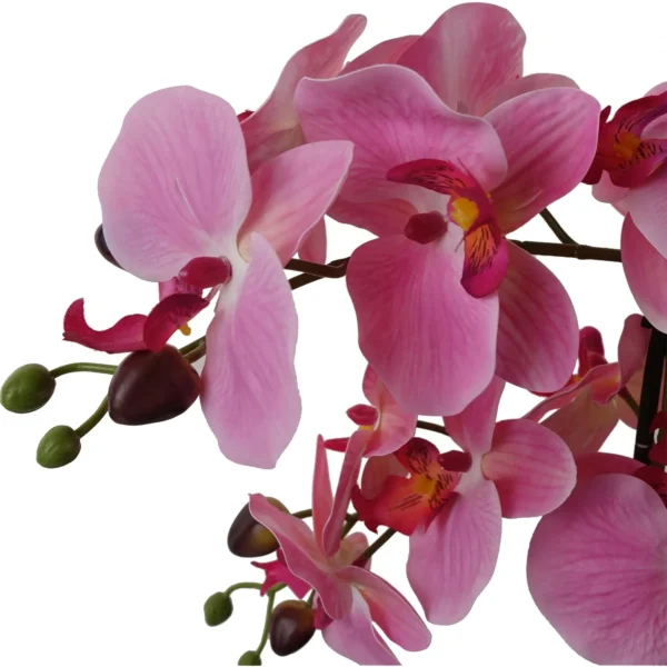 Artificial Orchid with Glass Planter - Pink - Image 2