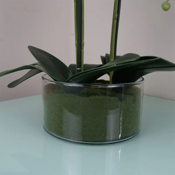 Artificial Orchid with Glass Planter - Pink - Image 4