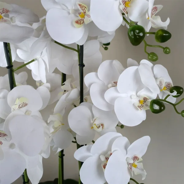 Artificial Orchid with Glass Planter - White - Image 3