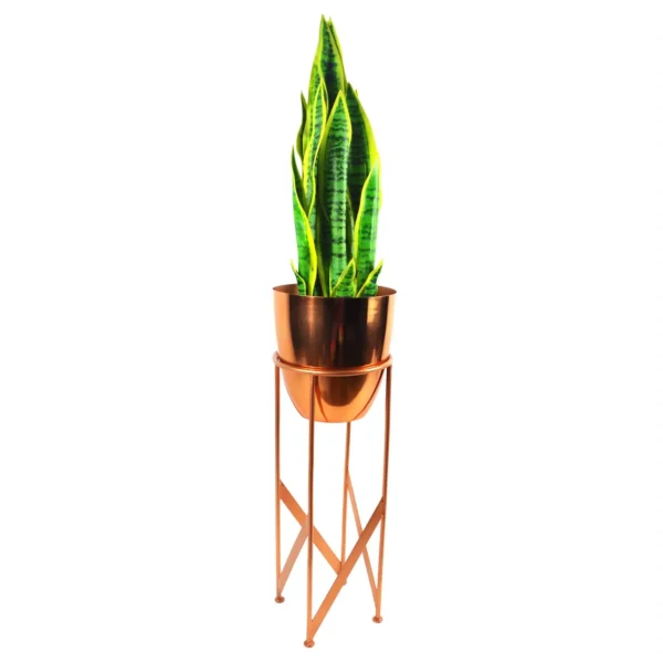 Artificial Yukka Plant Metal Planter Copper 90cm Tall Premium - Image 4