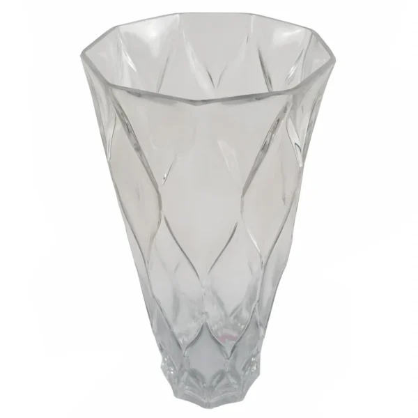 Glass Vase Clear Chunky Ridged Glass Vase 35cm - Image 3