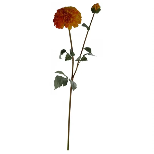 Dhalia PomPom Artificial Flowers Orange - Image 2